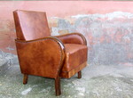 Art Deco Leather Armchair.