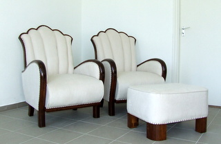 Art Deco Cloud Back Armchairs.