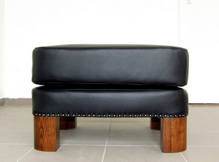 Art Deco Leather Footstool. £395