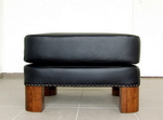 Art Deco leather footstool
