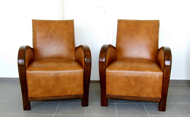 Art Deco club chairs.