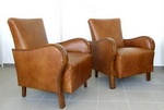 Pair of Art Deco Leather Armchairs.