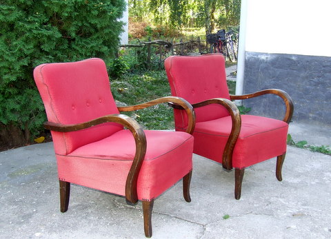 Pair of Art Deco Armchairs, Club Chairs.