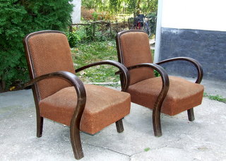 Matching Pair of Art Deco Armchairs.