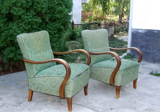 Pair of Art Deco Club Chairs.