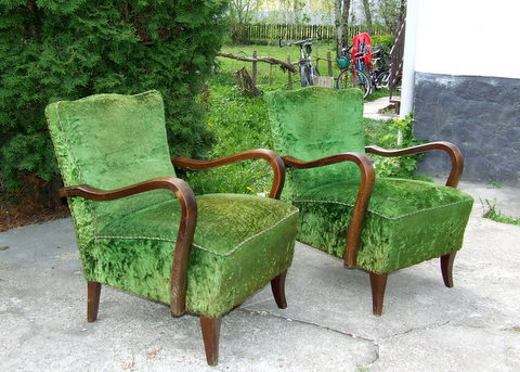 Pair of Art Deco Club Chairs, Armchairs.