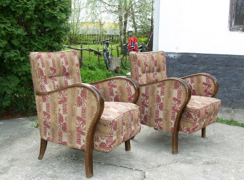 Pair of Art Deco Armchairs, Club Chairs.