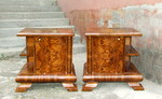Pair of Art Deco Walnut Bedside Cabinets.