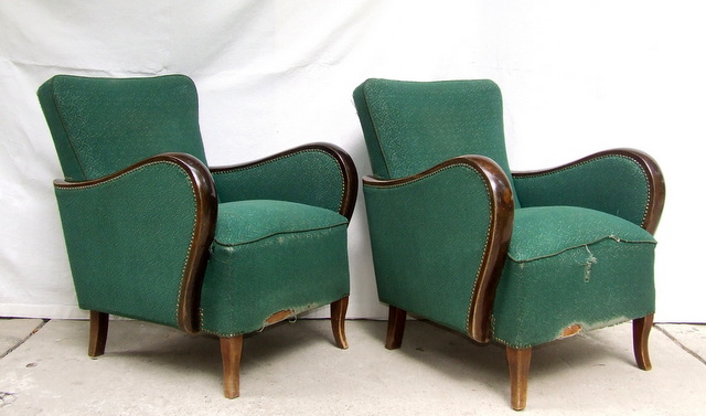 Art Deco armchairs.