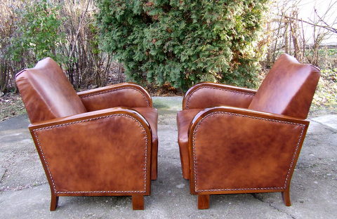 Art Deco armchairs.
