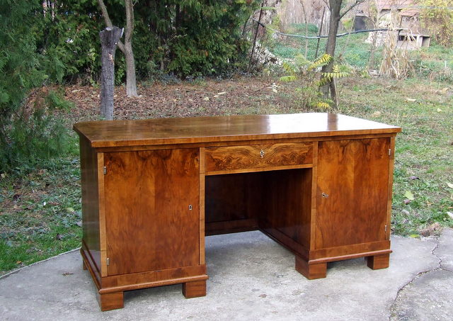 Art deco walnut desk.