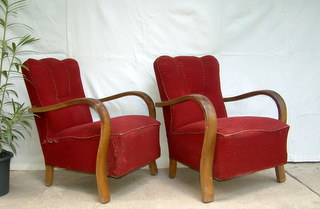 Art deco armchairs.